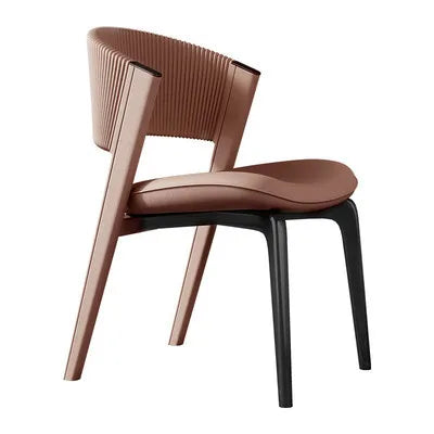 MOMO Italienischer Designer-Esszimmerstuhl aus Massivholz & Leder – Light Luxury Dining Chair im minimalistischen Premium-Design