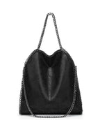Damen Handtasche mit Kette – Fashion PU-Leder Bucket Bag, Schulter- & Crossbody Tasche, Groß und Tragbar