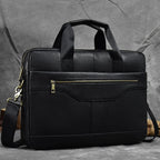 Luufan Herren Business Aktentasche aus echtem Rindsleder – Leichte Leder Laptoptasche für 15 Zoll, A4 Dokumente & Büroalltag