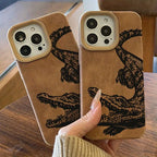 Schwarze iPhone Hülle im Krokodil-Look – Matte TPU Handyhülle in Lederoptik für iPhone 17, 16 Pro Max, 16 Plus, 15, 14, 13, 12, 11, XS, XR & XS Max