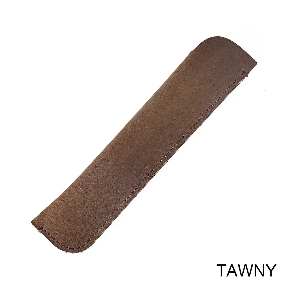 Retro Leder Stifteetui aus Echtleder – Schlichter Single Pen Holder im Vintage-Stil für Schule &amp; Büro