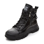 GKTINOO Botines para mujer con piel sintética – Modische Sneaker-Stiefel mit dicker Sohle &amp; Reißverschluss für Herbst &amp; Winter 