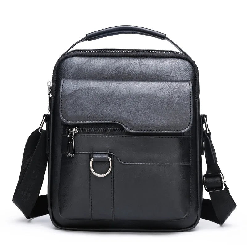 Business & Freizeit PU-Leder Schultertasche für Herren – Vertikale Crossbody Bag & Messenger Bag