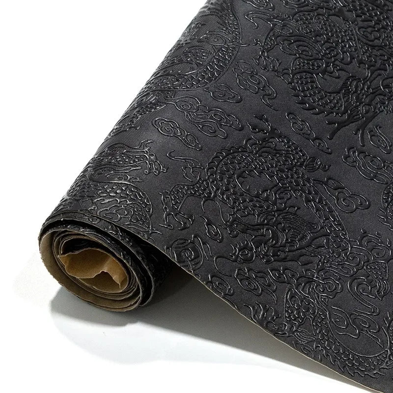 Vintage Kunstleder Rolle mit Drachenprägung – Geprägtes Synthetikleder für DIY Ohrringe, Haarschleifen, Taschen & Dekoration