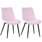 HOMAVO YZ1 Esszimmerstühle 2er-Set – Moderne Design-Stühle aus Samt oder PU-Leder mit Rückenlehne & Metallgestell für Küche, Wohn- & Arbeitsbereich