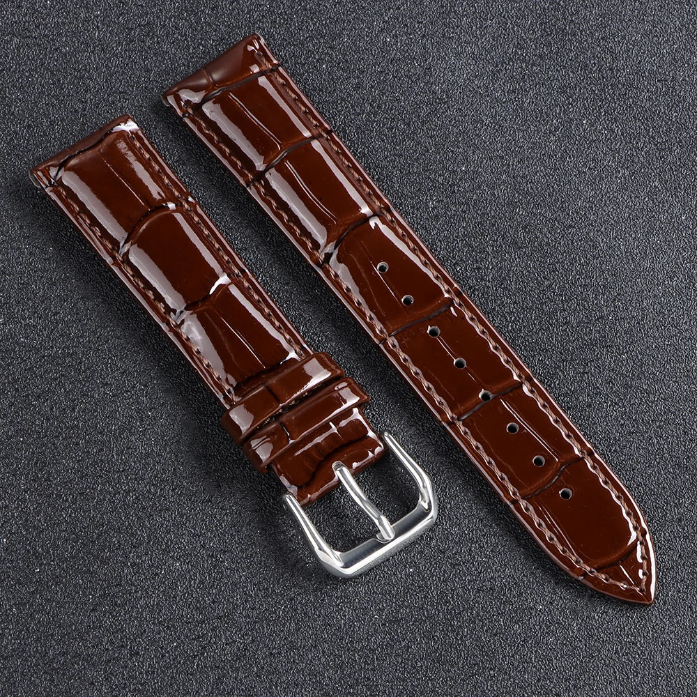 Glänzendes Leder Uhrenarmband aus Kalbsleder – Elegantes Business-Armband in 12–22mm für Damen & Herren