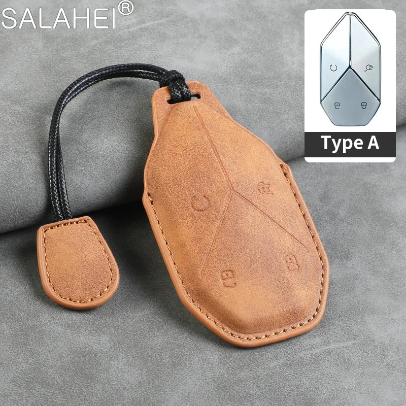 Étui de clé de voiture en cuir PU pour BYD Formula Leopard – Étui de clé élégant pour SUPER 3, SUPER 5, SUPER 8 et 9 avec porte-clés 