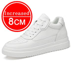 Hiyixgh Herren Leder Casual Schuhe – Unsichtbare Höhenzuwachs-Sneaker 4/6/8/10 cm, Plateau, Sportlich &amp; Modern