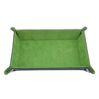 Rechteckige PU-Leder Ablageschale mit Samt – Faltbare Aufbewahrungsbox für Schlüssel, Würfel, Schmuck & Kleinteile