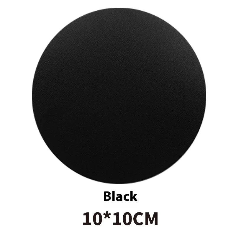 6er Set Kunstleder Getränkeuntersetzer rund – Hitzebeständige & wasserdichte Cup Mats (Ø ca. 10 cm) für stilvollen Tischschutz