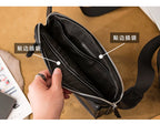 pndme Herren Leder-Messenger Bag – Handmade Cowhide Schultertasche für Arbeit, Reisen & Outdoor, Schwarz