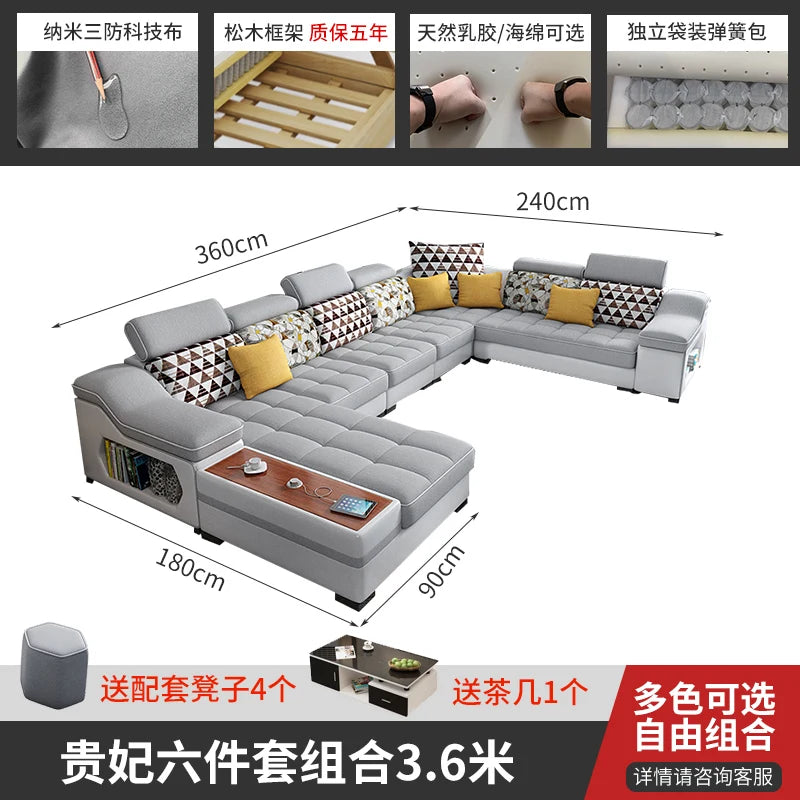 Sofá lounge moderno y minimalista con estilo nórdico – Sofá de diseño moderno con Bluetooth, sofá relax para el hogar