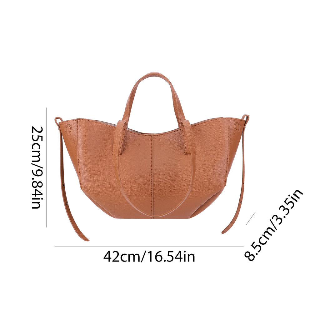 VKTECH Damen PU-Leder Underarm Bag – Große Kapazität Tote Bag mit Matching Clutch, Elegante Schultertasche für Alltag & Pendeln