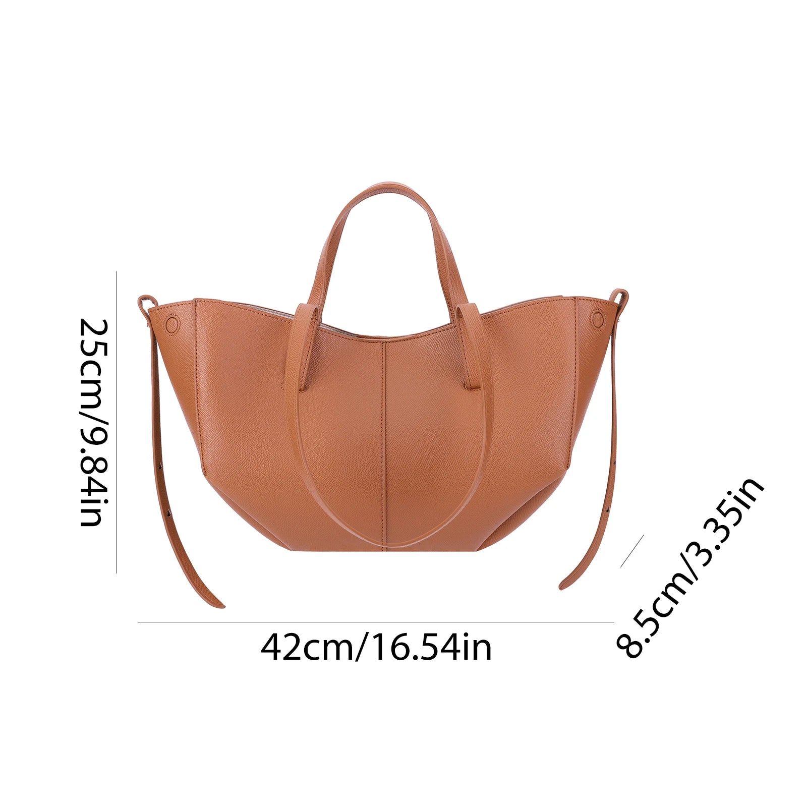 VKTECH Damen PU-Leder Underarm Bag – Große Kapazität Tote Bag mit Matching Clutch, Elegante Schultertasche für Alltag & Pendeln