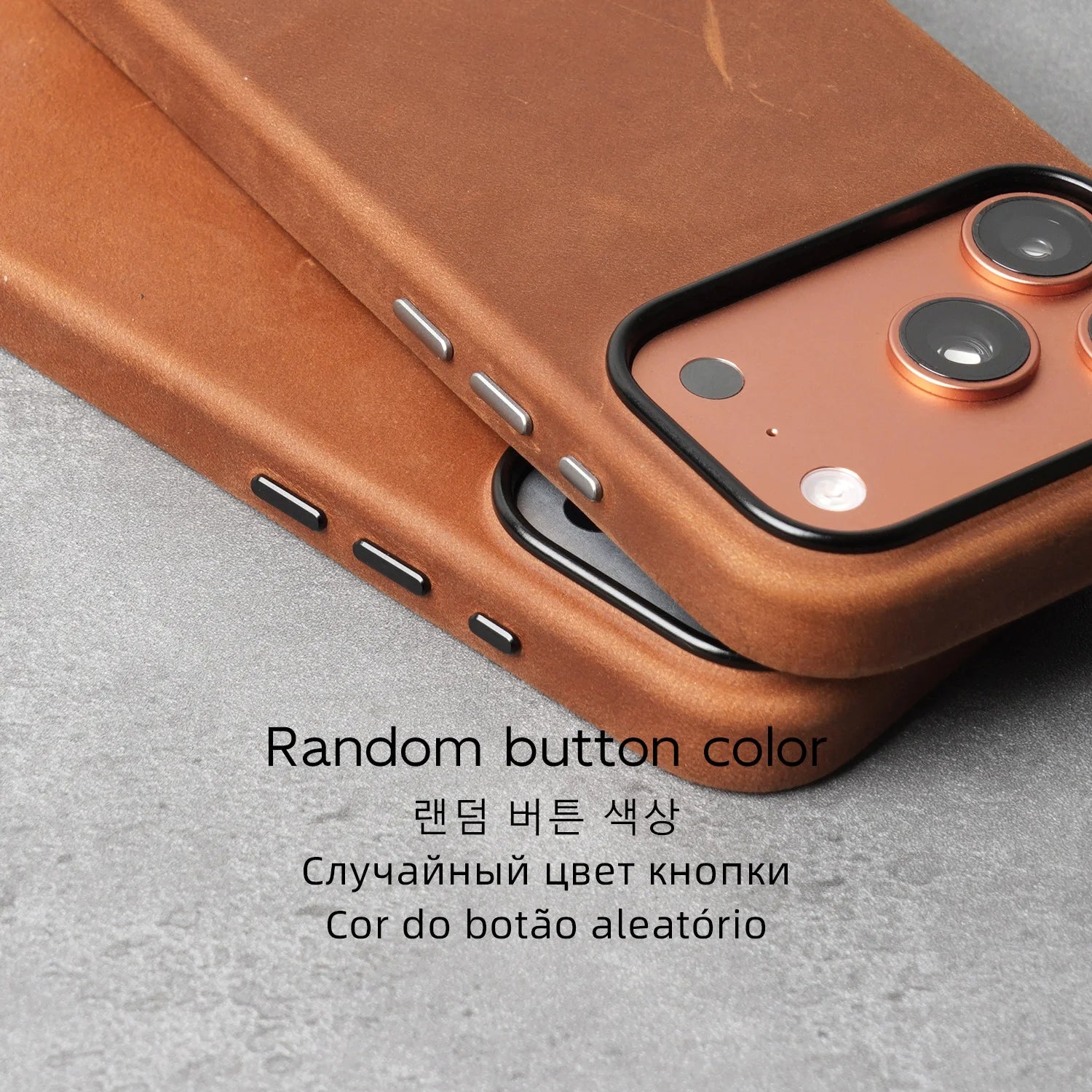 YMW Crazy Horse Funda práctica con imán para iPhone 15-17 Pro Max – Funda premium con aspecto vintage