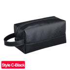 Business Reise Kulturbeutel aus PU-Leder – Wasserdichte Wasch- &amp; Rasieretasche für Damen &amp; Herren, kompakter Toiletry Organizer 