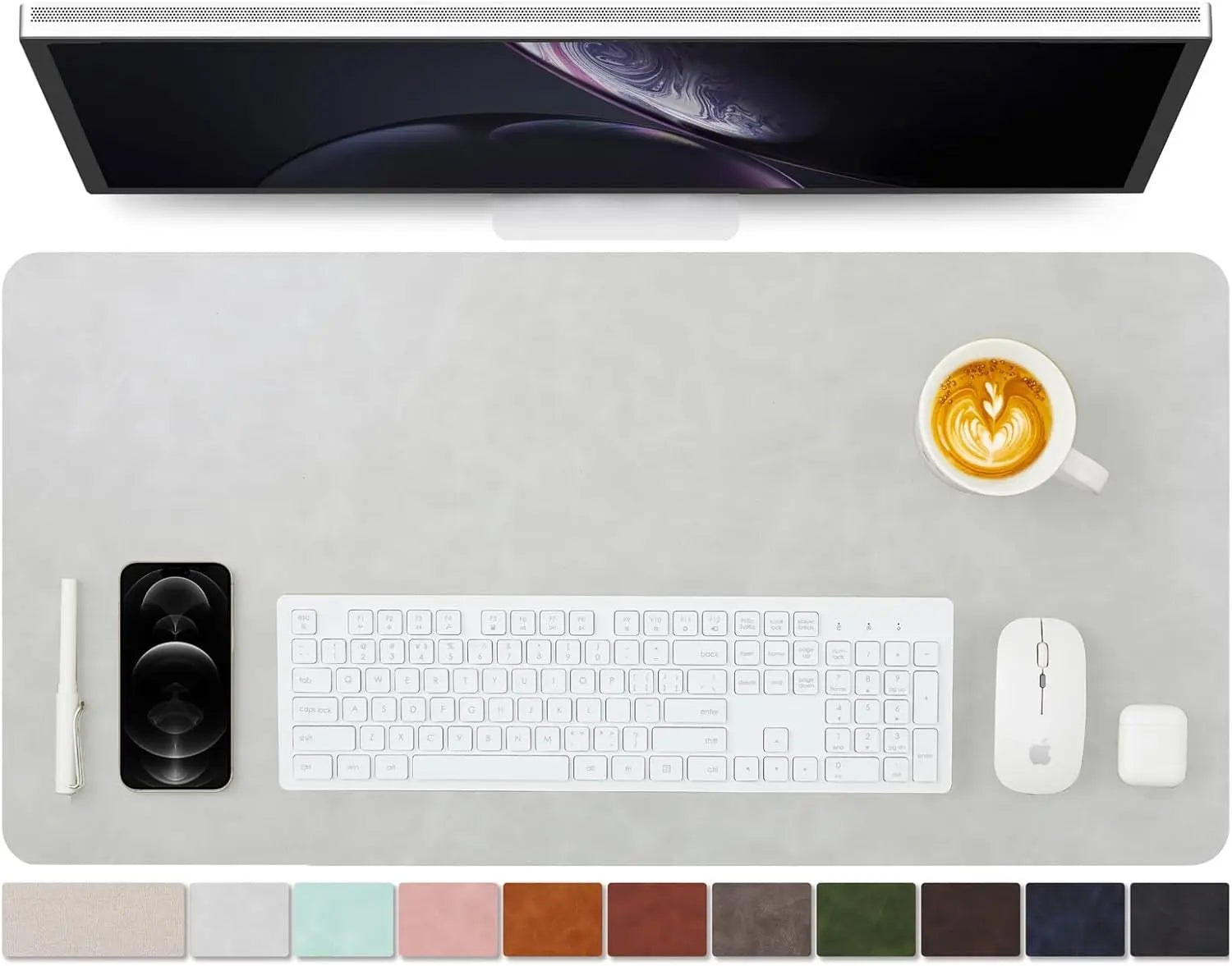 YSAGi Leder Schreibtischunterlage – Große Rutschfeste PU Desk Mat für Büro & Zuhause, Mauspad und Tastaturunterlage