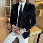 Herren Lederblazer mit Krokodilprägung – Slim Fit Business-Casual Jacke aus hochwertigem Kunstleder für Herbst & Winter (M–4XL)