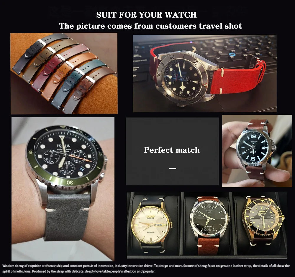 Gewachstes Leder Uhrenarmband mit Quick Release – Echtes Rindsleder Armband in 18–24mm für Smartwatches & klassische Uhren