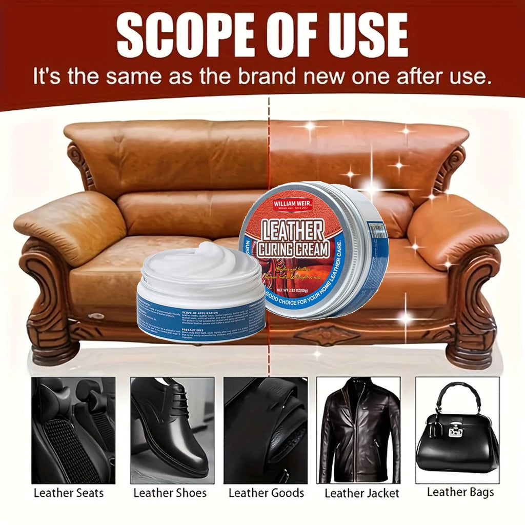 Premium Lederpflege Set 80 g – Reparatur- & Pflegewachs für Auto Innenraum, Schuhe, Taschen & Möbel