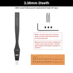 WUTA 3G Plancha para pinchar cuero con Wechselkopf – Professionelles Lederlochwerkzeug aus 4Cr13 Stahl, Austauschbare Chisel- &amp; Punch-Köpfe para bricolaje Lederarbeiten 