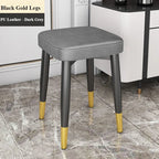 Moderner Esszimmerstuhl aus Leder mit Latexpolster – Stapelbarer Light-Luxury Dining Chair mit Carbonstahlrahmen & rutschfesten Füßen