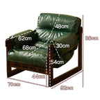 Retro Holz-Relaxsessel aus Leder – Bequemer Accent Chair mit Massivholzrahmen, sillón lounge más moderno para Wohnzimmer, Schlafzimmer &amp; Arbeitszimmer