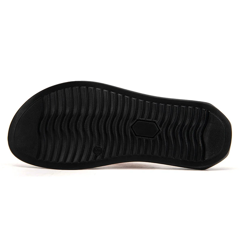 Shinefullstr Herren PU Leder Flip-Flops 2025 – Sommerliche Casual Slippers, Outdoor Slippers, Rutschfest, Bequeme Chanclas Hombre