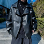 Herren Lederblazer 2025 im Korean Style – Moderner Designer Blazer mit Reißverschluss für Herbst & Winter