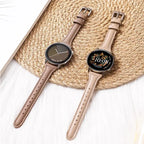 Brazalete de cuero delgado para Samsung Galaxy Watch y Huawei Watch – Brazalete elegante para reloj inteligente de 20 mm y 22 mm para deportes y etiquetas 