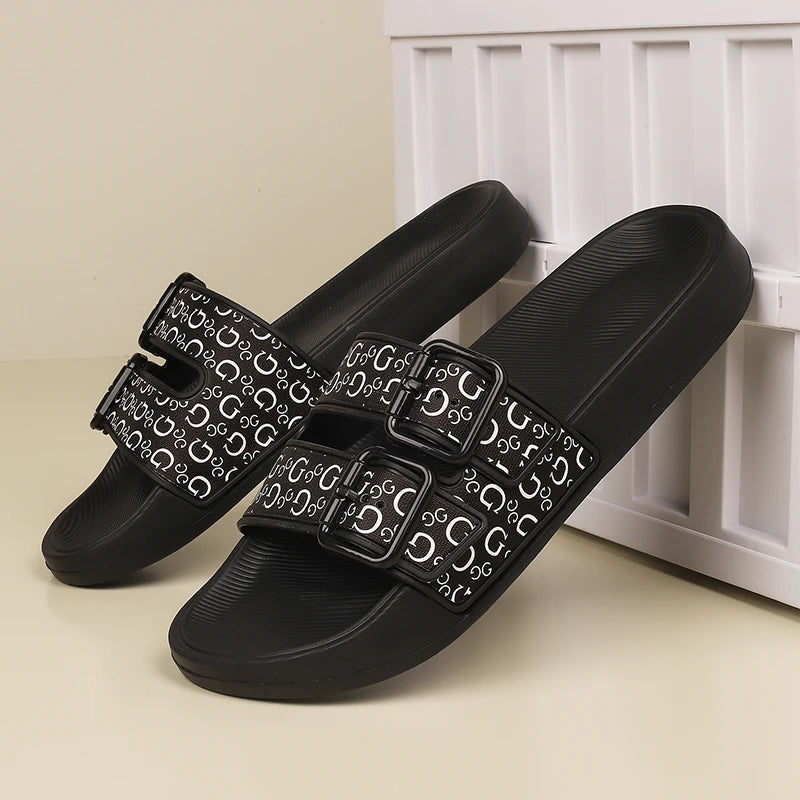 PHERON Herren Lederslipper 2025 – Bequeme Sommer Hausschuhe, Echtes Leder Flip-Flops, Indoor &amp; Casual Slides für Männer 