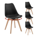 WOLTU Esszimmerstühle 4er-Set – Moderne drehbare Dining Chairs aus Kunstleder & Massivholz, gepolstert für Küche & Wohnzimmer