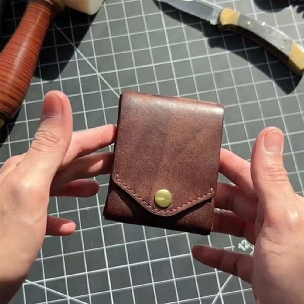 APWIKOGER Multifunktionale Leder-Geldbörse - Cartera delgada con funda rígida, clip de identificación y funda protectora para todas las etiquetas y etiquetas