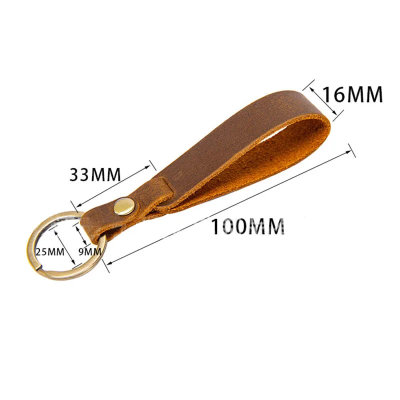 Klassischer Vintage Leder Schlüsselanhänger aus Rindsleder – Porte-clés automatique plus élégant pour hommes et unisexe avec anneau métallique modèle K5057