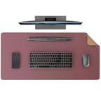 YSAGi Doppelseitige Leder Schreibtischunterlage – Große Desk Mat aus Leder &amp; Kork in Schwarz, Rutschfeste Schreibtischauflage &amp; Mauspad für Büro &amp; Zuhause