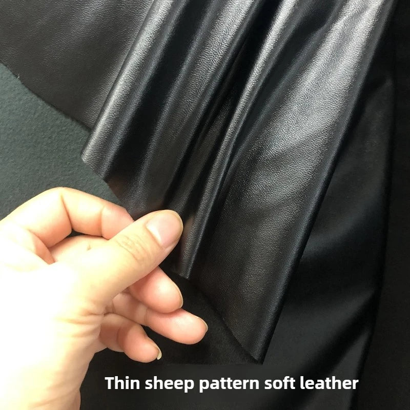 Dünnes weiches Kunstleder Meterware – Tissu en cuir PU élastique avec revêtement pour vêtements, sacs et projets de bricolage 