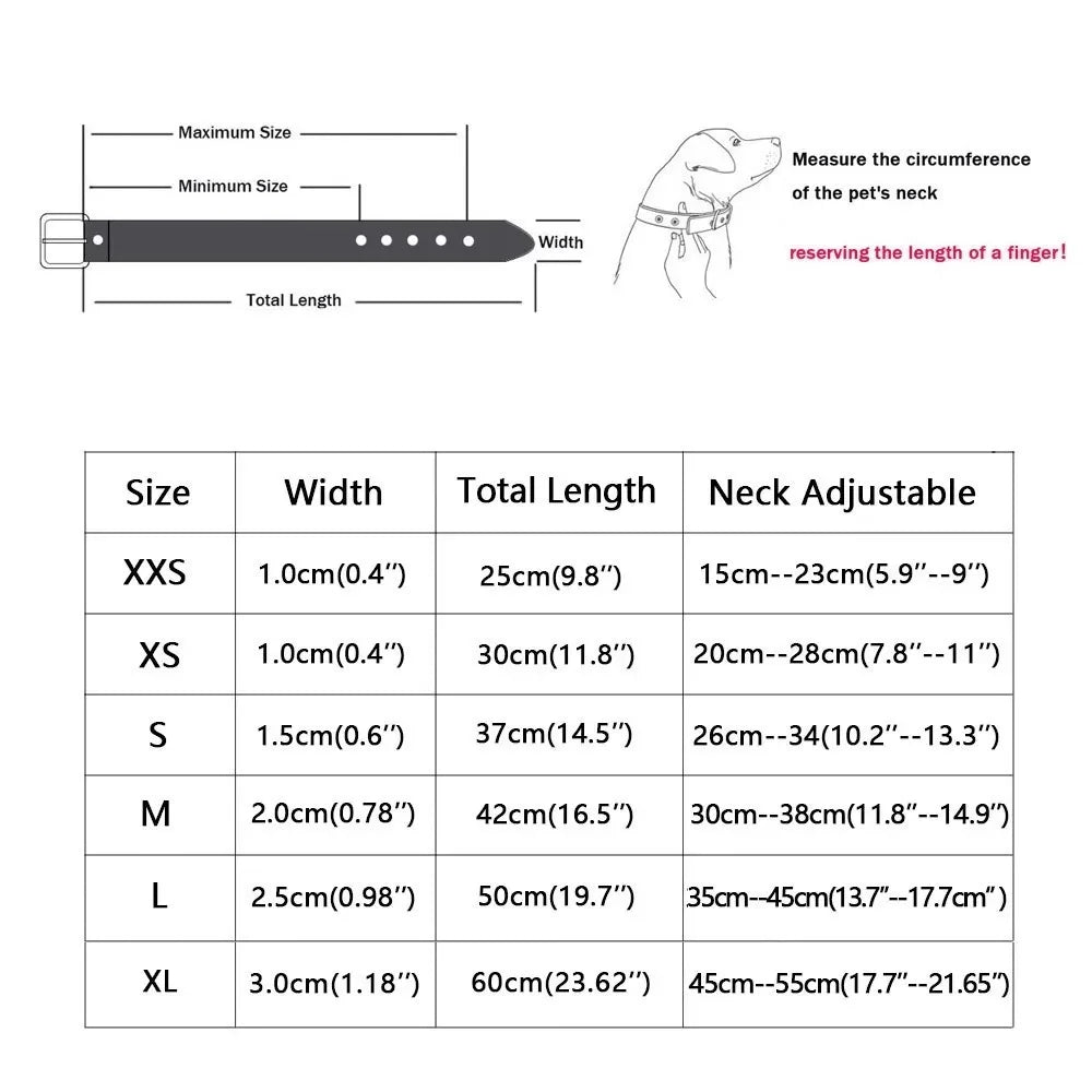Weiches Leder Hunde- & Katzenhalsband – Verstellbares PU-Leder Halsband mit Schnalle für kleine, mittlere & große Hunde (16 Farben)