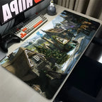 XXL Gaming Mousepad mit Anime Schloss Motiv – Großes Desk Mat 900×450 mm, Rutschfestes Mauspad & Tastaturunterlage für PC & Laptop