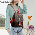 VANDERWAH Damen Leder Rucksack – Luxus Designer Rucksack mit Quaste, wasserdicht & elegant, große Innenaufteilung