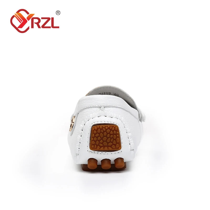 YRZL Herren Loafer aus PU-Leder - Mocasines sin cordones hechos a mano, zapatos de conducción cómodos en color blanco para todas las etiquetas y frecuencias 