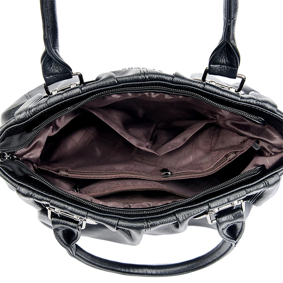 Luxuriöse Damen Casual Tote Bag aus weichem Leder – Hochwertige Designer Handtasche für Alltag, Beruf & Pendeln