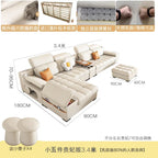 Modernes modulares Ledersofa – Ausziehbares, wasserdichtes L-förmiges Ecksofa mit Armlehne, Schlaffunktion &amp; Stauraum