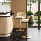 Moderner Barstuhl aus Leder & Metall – Minimalistischer Design-Barhocker in Weiß-Creme für Küche, Bar & Restaurant