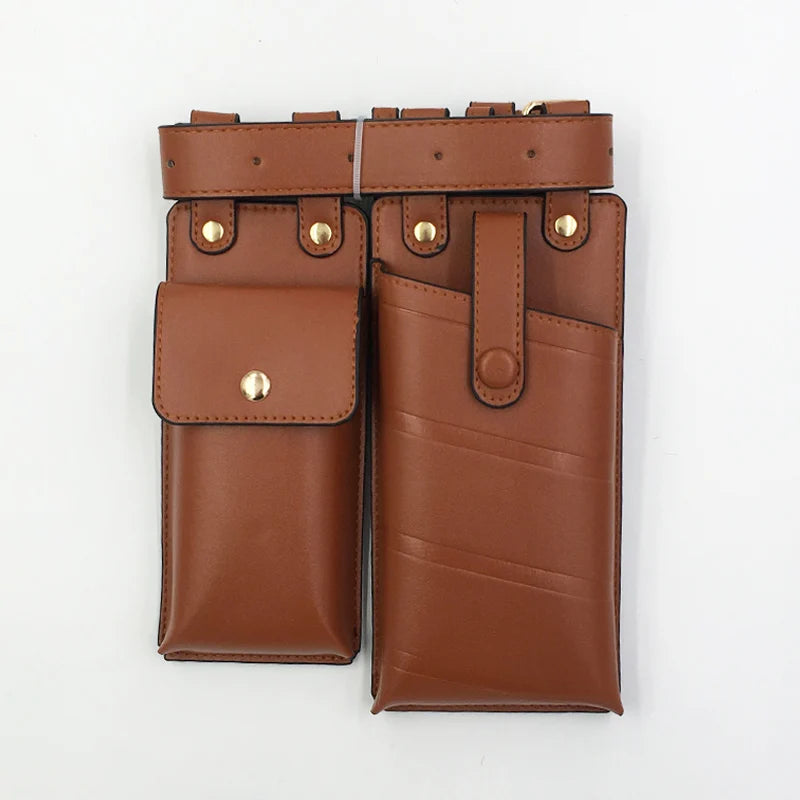 REREKAXI 2er-Set Damen Hip-Hop Bauchtaschen – PU-Leder Fanny Pack & Crossbody Chest Bag, Streetwear Gürteltaschen für Frauen