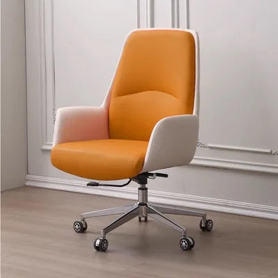 Boss Bürostuhl mit hoher Rückenlehne aus Leder – Silla de oficina ejecutiva Drehbarer en estilo ligero y lujoso para oficinas, estudios y reuniones 
