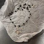 Vintage Lederkette mit Stern-Anhänger – Unisex Halskette im Antique-Silver-Look, Y2K Schmuck für Damen & Herren