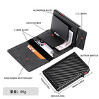 Metall Leder Kartenhalter mit Pop-Up Funktion – Minimalistisches Designer ID & Kreditkarten Wallet für Damen & Herren