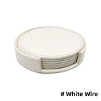 Leder Untersetzer Set 6-teilig mit Halter – Rutschfeste & hitzebeständige Getränkeuntersetzer aus Kunstleder für stilvollen Tischschutz