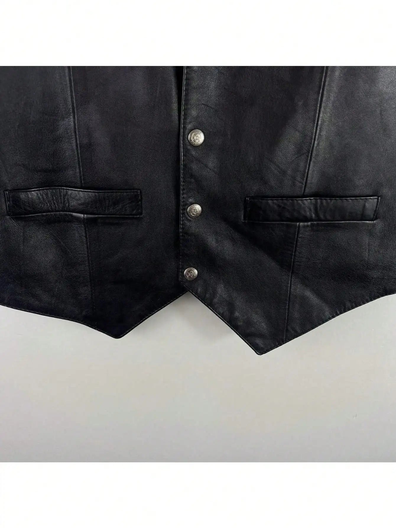 Herren Lederweste Schwarz – Biker & Punk Style, ärmellose Motorrad-Weste aus Kunstleder, lässige Hip-Hop Weste in Plus Size für Frühling & Herbst