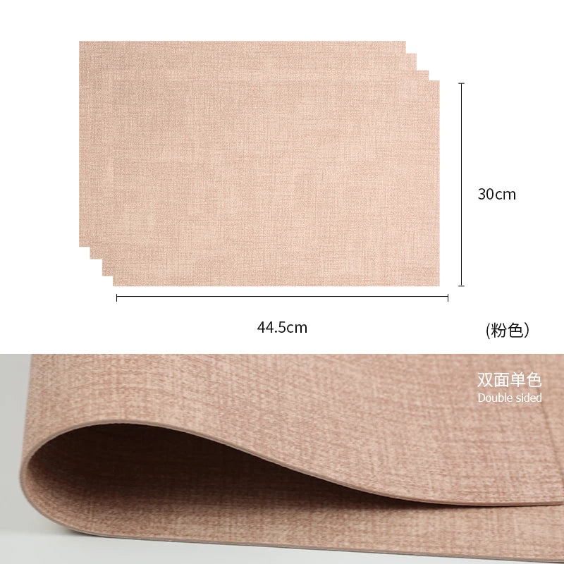 Tabletex Luxuriöse PVC-Kunstleder Tischsets in Weiß – Stoffoptik, wasserdicht & pflegeleicht im japanischen Stil (4er Set)